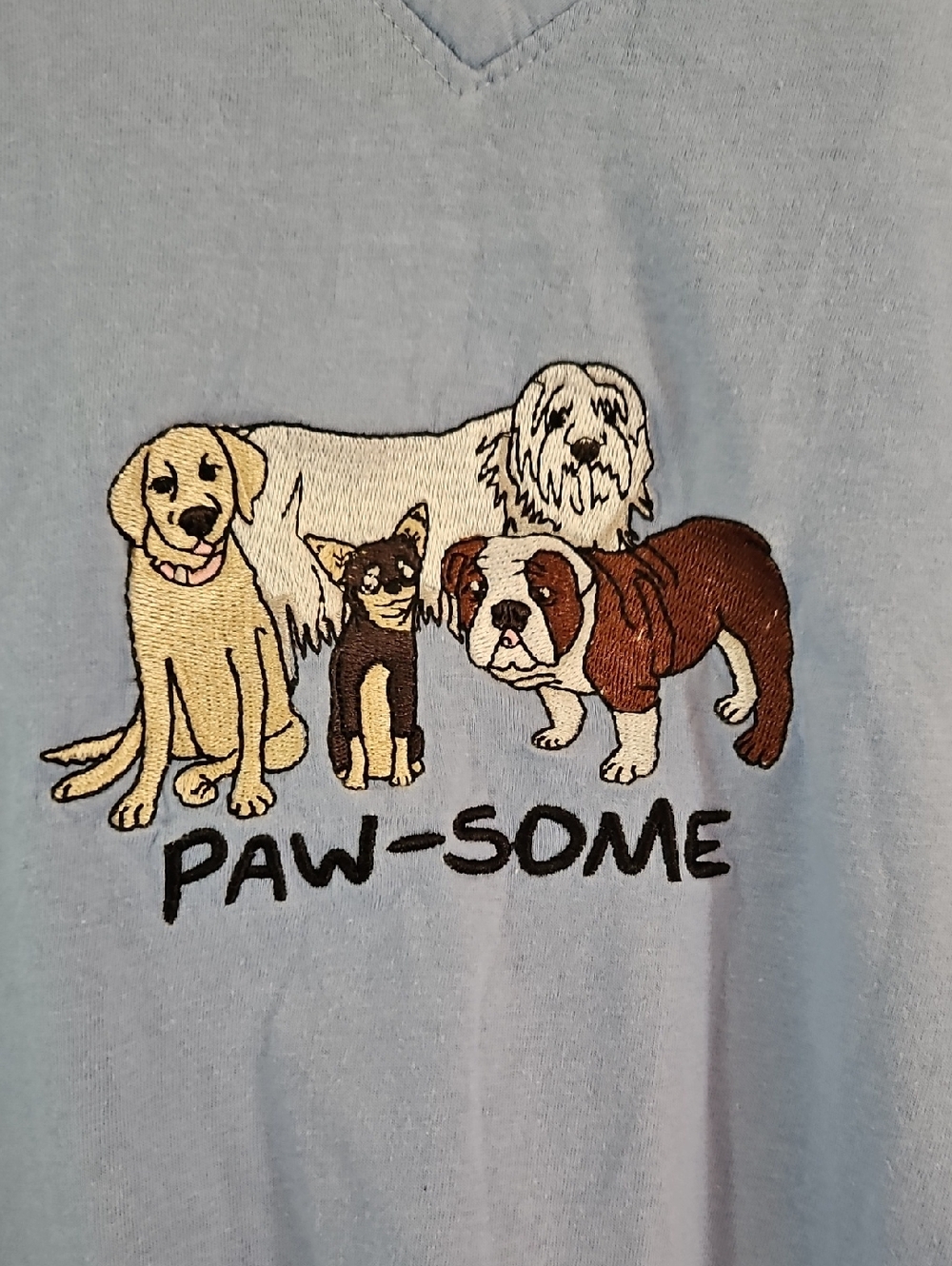 Rene Rofe Light Blue 'Paw-some' Dog Graphic V-neck Nightshirt - Picture 3 of 4